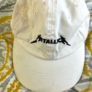 Brandy Melville • Metallica Embroidered White Baseball Cap Hat OS Adjustable